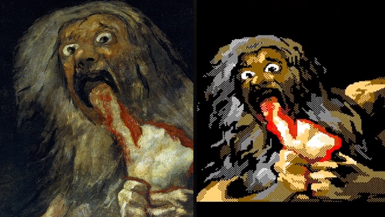 Fan recreates "Saturn Devouring His Son" in Mario Paint